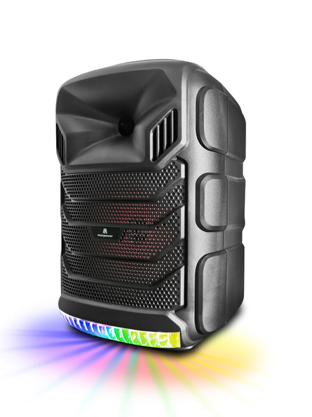  Max Power Portable Speaker - MPD823 Bluetooth Speaker System -  High Powered PA Loudspeaker - Rechargeable Karaoke Machine with Multi LED  Lights, Wired Microphone and Built-in Carry Handle & FM Radio 