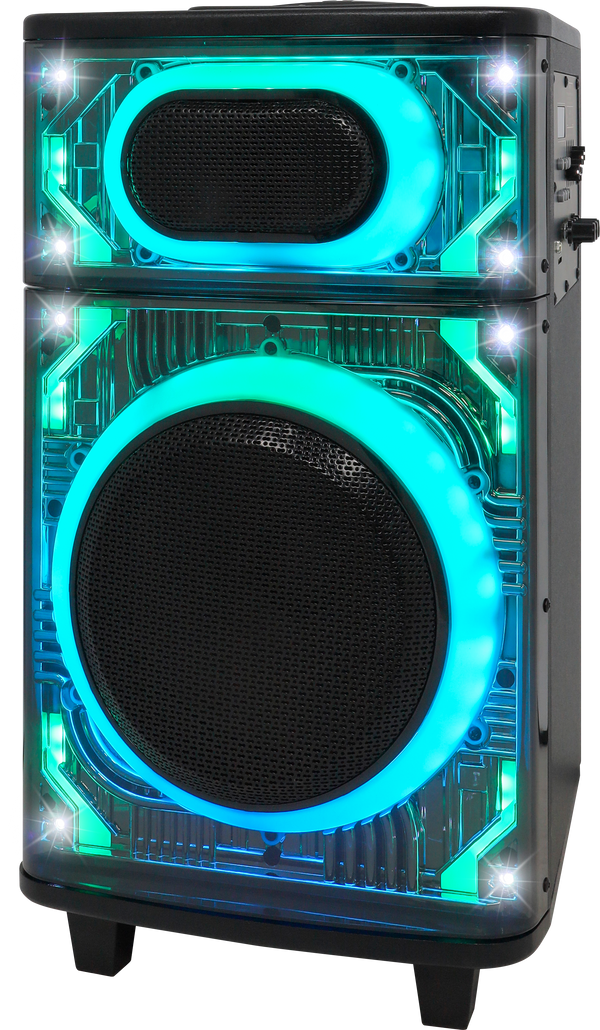 GLOW10-MPD1025XB 10" Woofer heavy duty with different LED light modes and one wireless mic