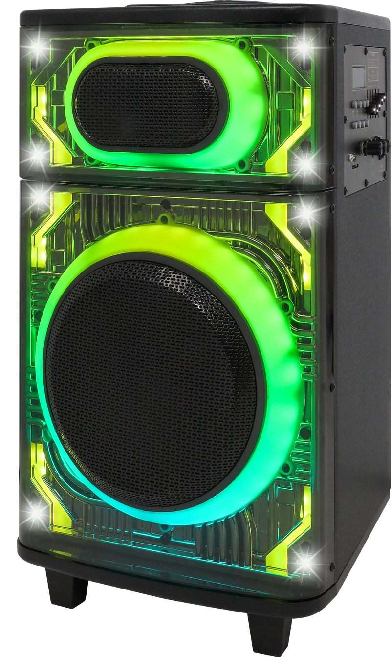 GLOW10-MPD1025XB 10" Woofer heavy duty with different LED light modes and one wireless mic