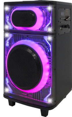 GLOW10-MPD1025XB 10" Woofer heavy duty with different LED light modes and one wireless mic