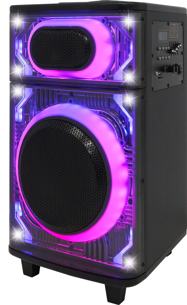 GLOW10-MPD1025XB 10" Woofer heavy duty with different LED light modes and one wireless mic
