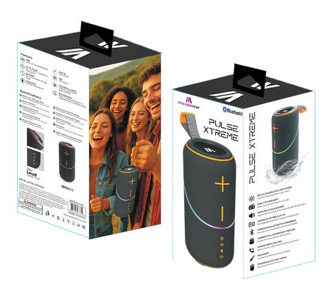 MPD672-PULSE XTREME Portable Bluetooth heavy duty speaker deep bass & different LED light modes