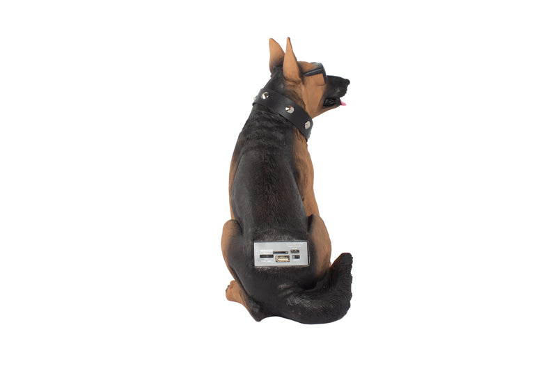 MD5671- German Sheperd style Portable speakers with glasses & collar