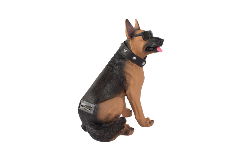 MD5671- German Sheperd style Portable speakers with glasses & collar