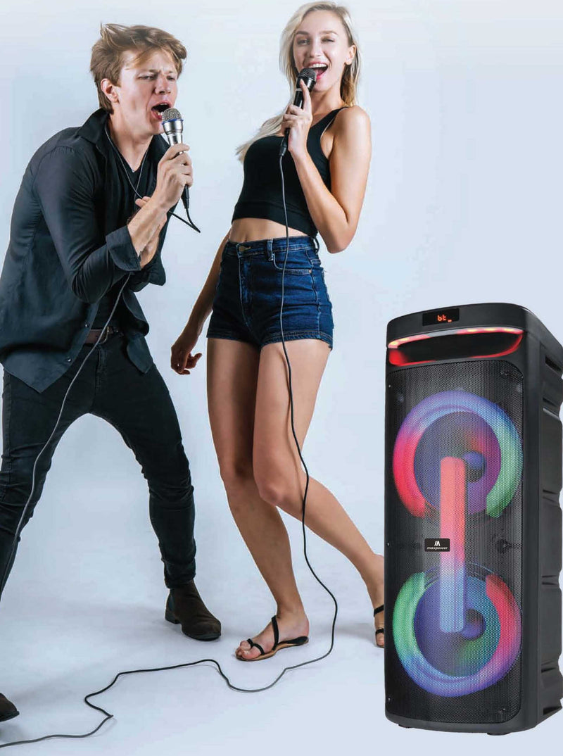 Max Power DJ Speaker - MPD1010B-PARTY BOX Portable Sound System -Bluetooth Multi LED Light Speaker Set Perfect for Indoor and Outdoor - PA Speaker System with Microphone