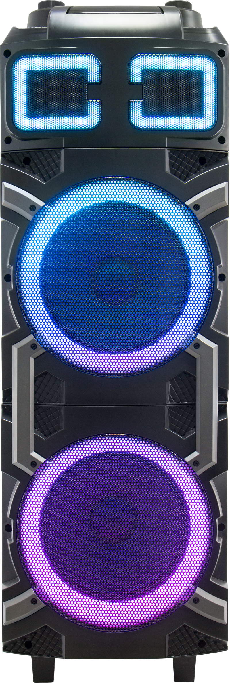 INFERNO-10 10" x 2 karaoke heavy duty X-BASS, Bluetooth speaker with FM Radio, 7 channel equalizer, rechargeable & one wireless mic