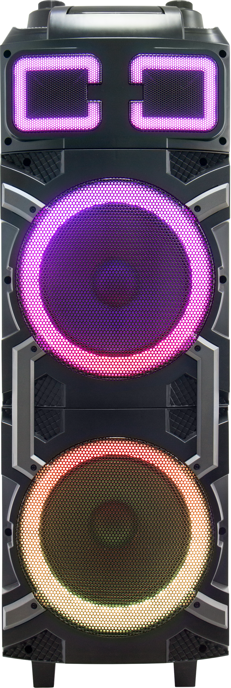 INFERNO-10 10" x 2 karaoke heavy duty X-BASS, Bluetooth speaker with FM Radio, 7 channel equalizer, rechargeable & one wireless mic