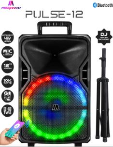 MPD1204-PULSE 12" Woofer Bluetooth speaker with DJ stand combo & mic for karaoke