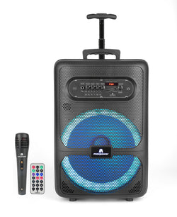 MPD1223-ROAR Portable Sound System -Bluetooth Multi LED Light Speaker Set Perfect for Indoor and Outdoor - PA Speaker System with Remote, Microphone and Speaker Stand