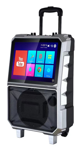 MPD141TS Karaoke Rechargeable Bluetooth trolley speaker with two wireless mic