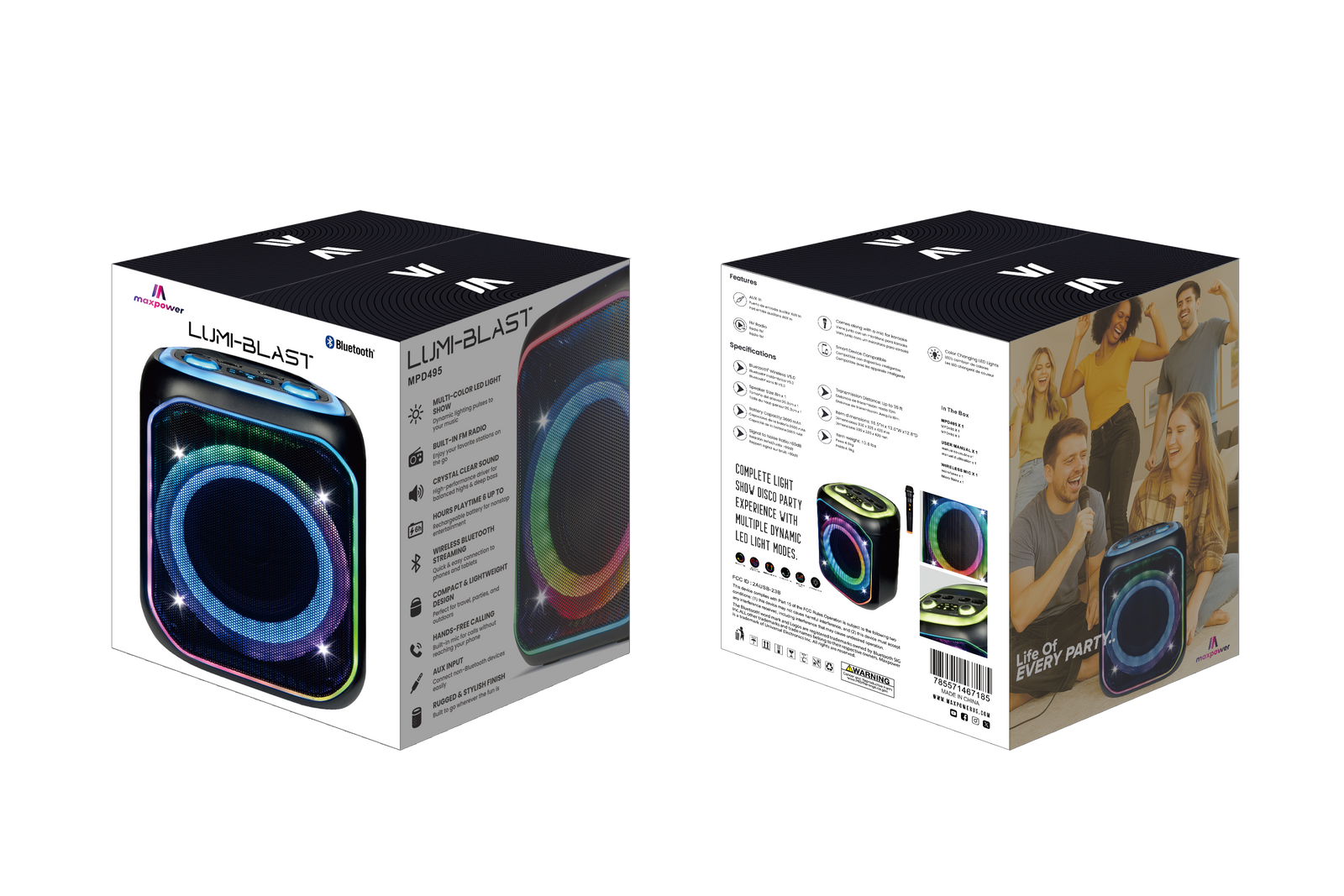 MPD495-LUMI BLAST Heavy Duty karaoke Bluetooth speaker different