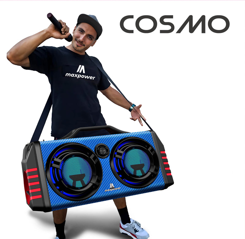 MPD573- COSMO Portable Bluetooth Karaoke speaker 8” x 2 Woofers; Heavy Duty