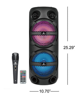 MPD816-GAMETIME 8" X 2 Woofers karaoke Bluetooth speaker with mic