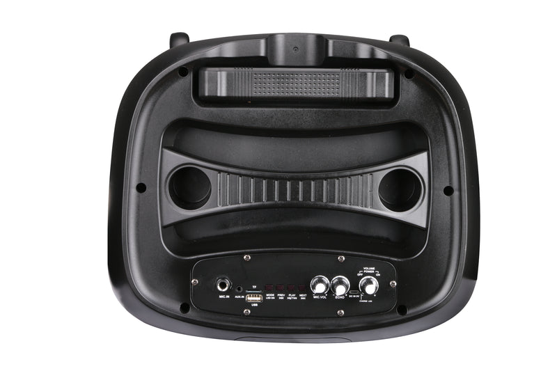 Max Power MPD892-RUMBLE 12 karaoke Bluetooth speaker portable wired mic trolley speaker 12" Woofer