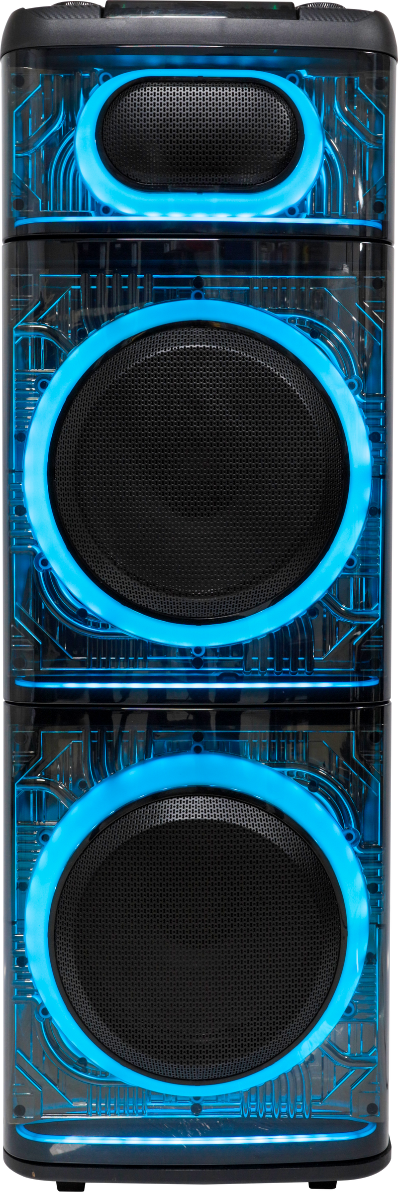 THUNDER 12 - MPD1272XB - 12" X 2 WOOFERS EXTRA BASS RECHARGEABLE WITH ONE WIRELESS MIC & DIFFERENT LED LIGTH MODES