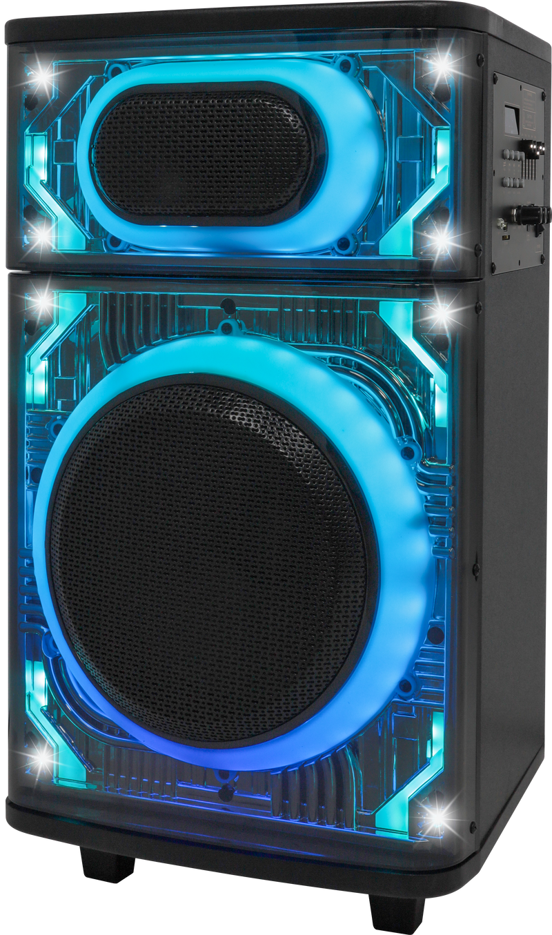 GLOW10-MPD1025XB 10" Woofer heavy duty with different LED light modes and one wireless mic