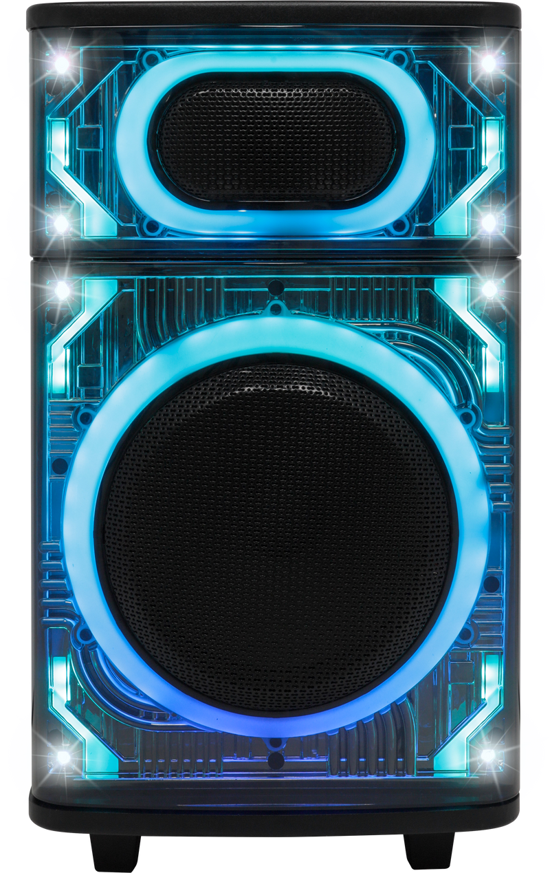 GLOW10-MPD1025XB 10" Woofer heavy duty with different LED light modes and one wireless mic