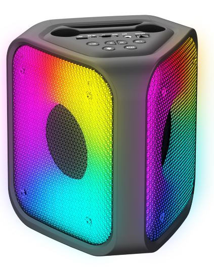 MPD1406-GLOW X1 Portable 4" Dual-Sided Bluetooth Speaker with Dynamic LED Light Modes