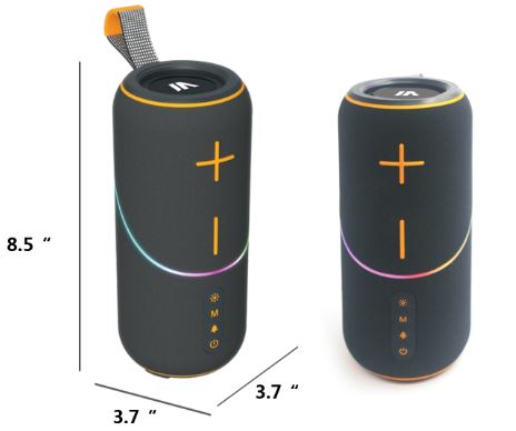 MPD672-PULSE XTREME Portable Bluetooth heavy duty speaker deep bass & different LED light modes