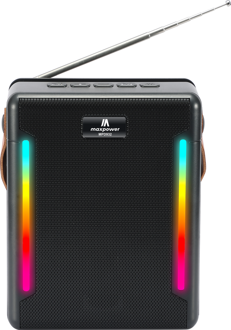 MPD932-SOLAR BEAT - MaxPower Bluetooth speaker Dual Charging option- Solar charging & Type C charging option-