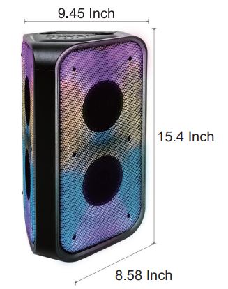 MPD4206-GLOW X2 Dual Sided Bluetooth Karaoke speaker with different LED light modes