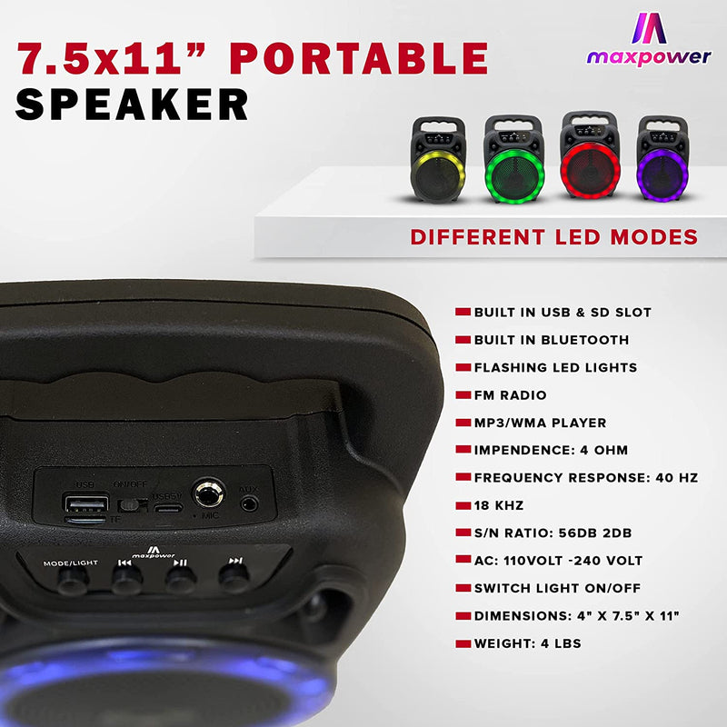 MPD661L - BOOM M6 6" Portable Karaoke speaker with LED lights