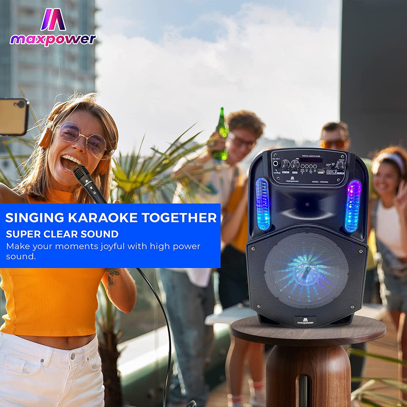 Single 8″ Trolley Speaker W/built in Rechargeable battery & one