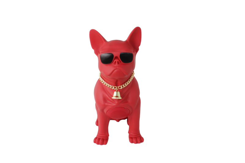 MD566- Wooof Frenchie bull dog big size speaker with glasses & gold chain