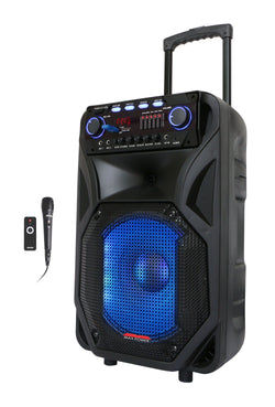 INFERNO-12 Single 12" Woofer Trolley Speaker with Equalizer& One Wireless  Mic