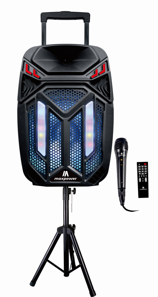 MPD3115-LAZER 15 - SINGLE 15" Karaoke combo speaker with DJ Stand, Mic & Remote control
