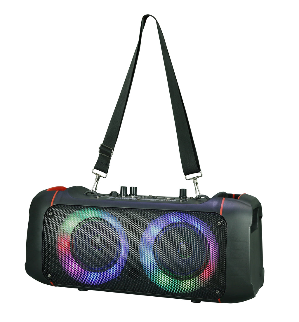 Max Power Karaoke Speaker - UltraBoom-10 MPD109XB Bluetooth Subwoofer with  Colorful LED Party Lights - Easy to Carry Portable PA System with Built-in