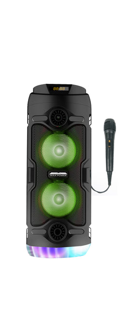 MAX POWER MPD474  PULSE 4  - 4" x 2 Woofers portable speaker with mic, remote & shoulder strap