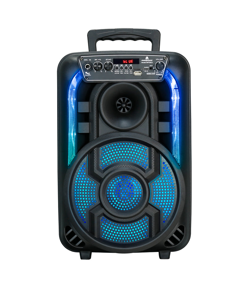 MPD823-GLOW 8 Single 8” Karaoke Speaker with Mic & Remote – Max Power